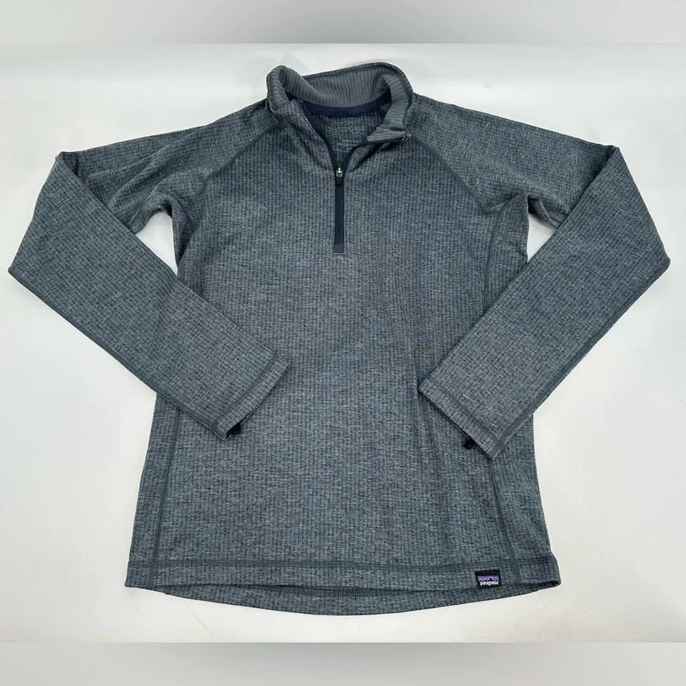 Patagonia Kids Capilene Heavyweight Baselayer 1/4 Zip Pullover Gray Large 12